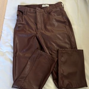 Gently worn. Abercrombie brown faux leather pants